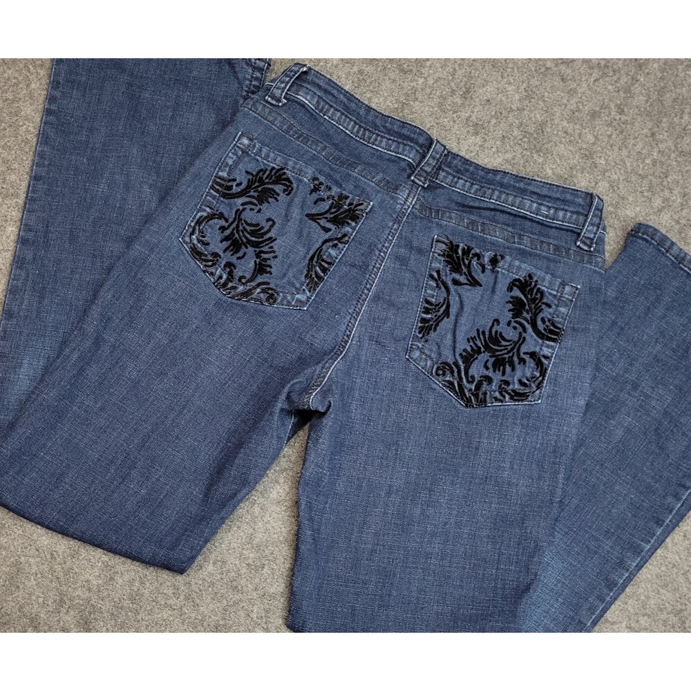 Lee Jeans Womens 31 Denim Embroidered Slender Secret‎ Lower On The Waist Rodeo